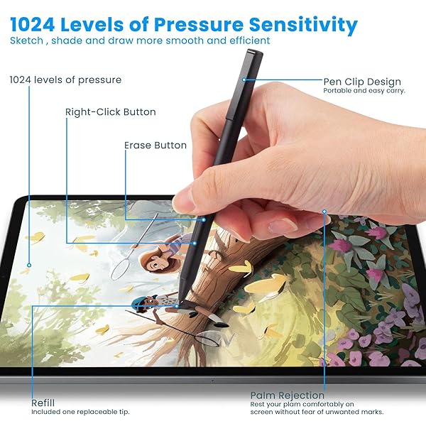 BoxWave BoxWave Stylus Pen for HP Spectre x360 15-bl075nr ActiveStudio Electronic Stylus with Ultra Fine Tip Jet Black - View 8 of 10