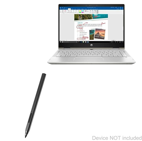 BoxWave Stylus Pen for HP Pavilion x360 14 inch ActiveStudio Electronic Stylus with Ultra Fine Tip Jet Black