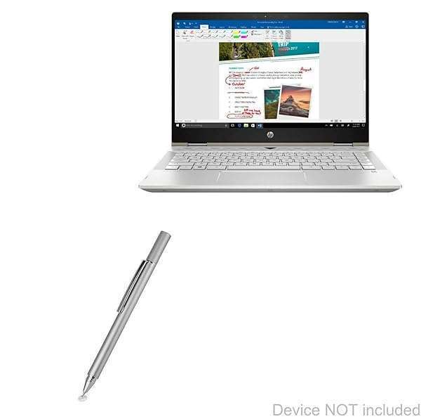 BoxWave "BoxWave FineTouch Stylus Pen for HP Pavilion x360 14" - Super Precise Capacitive Stylus in Metallic Silver" - View 3 of 6