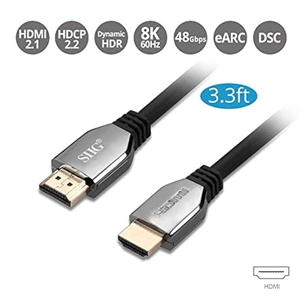 SIIG SIIG HDMI 2.1 Cable 8K Ultra High Speed 48Gbps 3.3ft Triple Shielded for High Performance Video and Audio - View 3 of 4
