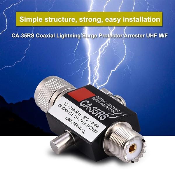 PUSOKEI Tangxi Coaxial Lightning Surge Protector CA-35RS 0-3000MHz Antenna Lightning Arrestor Male to Female UHF Connector for Enhanced Protection - View 2 of 8
