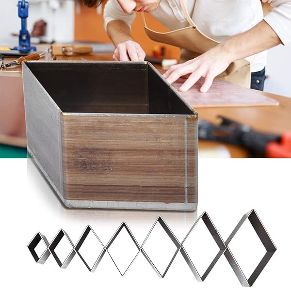 Hztyyier 7pcs Leather Punch Set - 20-50mm Rhombus Hole Cutter for DIY Craft, Bag, Belt & Wallet Making - View 3 of 8