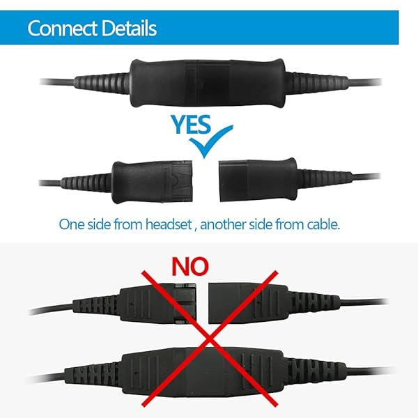 VT Noise-Cancelling QD Headset for Call Centers | Compatible with Polycom, Yealink, Grandstream & More - View 8 of 8