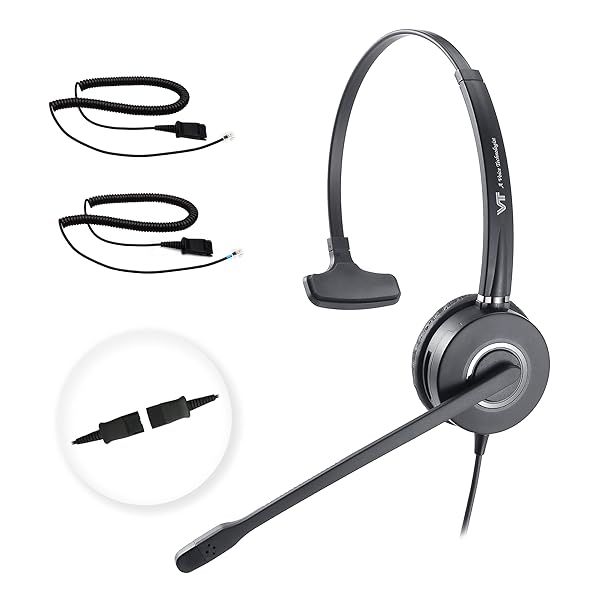 VT Noise-Cancelling QD Headset for Call Centers | Compatible with Polycom, Yealink, Grandstream & More - View 2 of 8