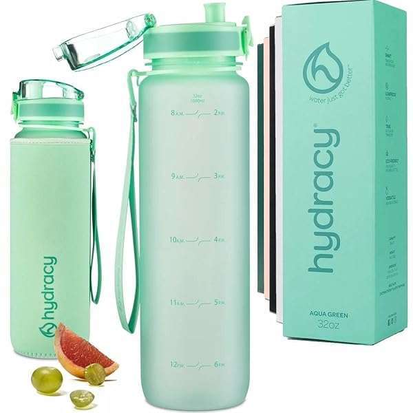 Hydracy Hydracy 32 oz Water Bottle with Time Marker & Fruit Infuser - BPA Free, Leak Proof Gym Bottle for Fitness & Outdoors