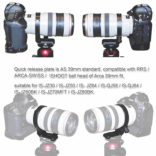 iShoot Tripod Mount Ring Camera Lens Collar Socket for Canon EF 28-300mm and 70-300mm Lenses with ARCA-Swiss Quick Release Plate - View 6 of 7
