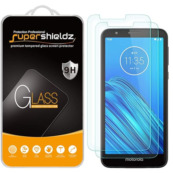 Supershieldz Supershieldz 2 Pack Tempered Glass Screen Protector for Motorola Moto E6 Anti Scratch Bubble Free 0.33mm