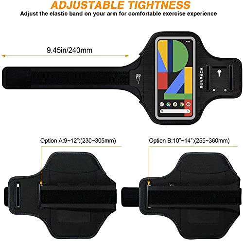 RUNBACH RUNBACH Running Armband for Google Pixel 3XL and 4XL Sweatproof Gym Bag with Touchscreen Key Holder and Card Slot - View 6 of 9