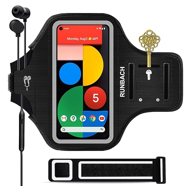 RUNBACH RUNBACH Running Armband for Google Pixel 3XL and 4XL Sweatproof Gym Bag with Touchscreen Key Holder and Card Slot