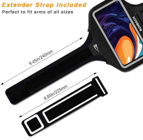 RUNBACH RUNBACH Sweatproof Running Armband for Samsung Galaxy A70 A60 A51 A50 A32 A30 A20 A10E A10 A9 A9 Pro M11 M21 M31 Exercise Bag - View 2 of 9