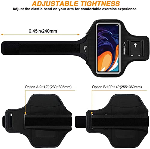 RUNBACH RUNBACH Sweatproof Running Armband for Samsung Galaxy A70 A60 A51 A50 A32 A30 A20 A10E A10 A9 A9 Pro M11 M21 M31 Exercise Bag - View 6 of 9