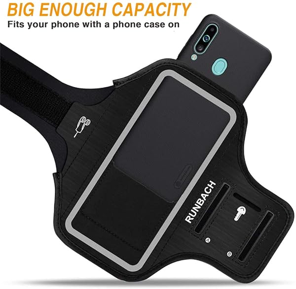 RUNBACH RUNBACH Sweatproof Running Armband for Samsung Galaxy A70 A60 A51 A50 A32 A30 A20 A10E A10 A9 A9 Pro M11 M21 M31 Exercise Bag - View 7 of 9