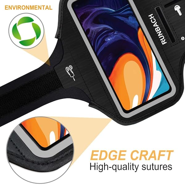 RUNBACH RUNBACH Sweatproof Running Armband for Samsung Galaxy A70 A60 A51 A50 A32 A30 A20 A10E A10 A9 A9 Pro M11 M21 M31 Exercise Bag - View 8 of 9