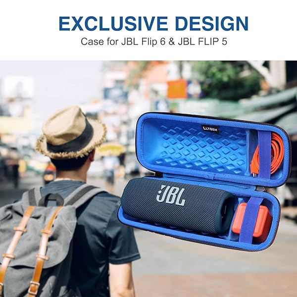 L LTGEM LTGEM EVA Hard Carrying Case for JBL FLIP 6 and FLIP 5 Waterproof Bluetooth Speaker Blue - View 5 of 10