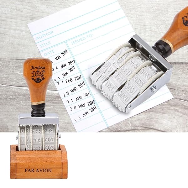 Hztyyier Wooden Handle Date Stamp for DIY Crafting: Perfect for Card Making & Scrapbooking - View 4 of 11