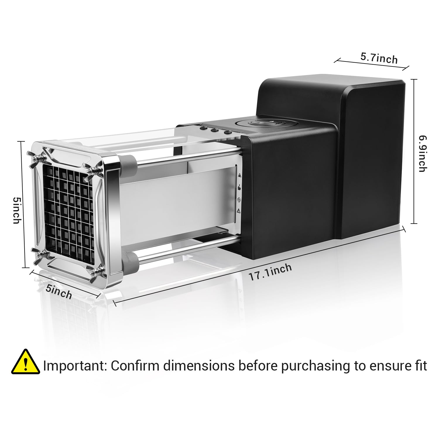Sopito Electric French Fry Cutter, Sopito Commercial Grade Potato Cutter with 1/2-Inch Blade Stainless Steel Perfect for Potatoes Carrots Cucumbers - View 2 of 6