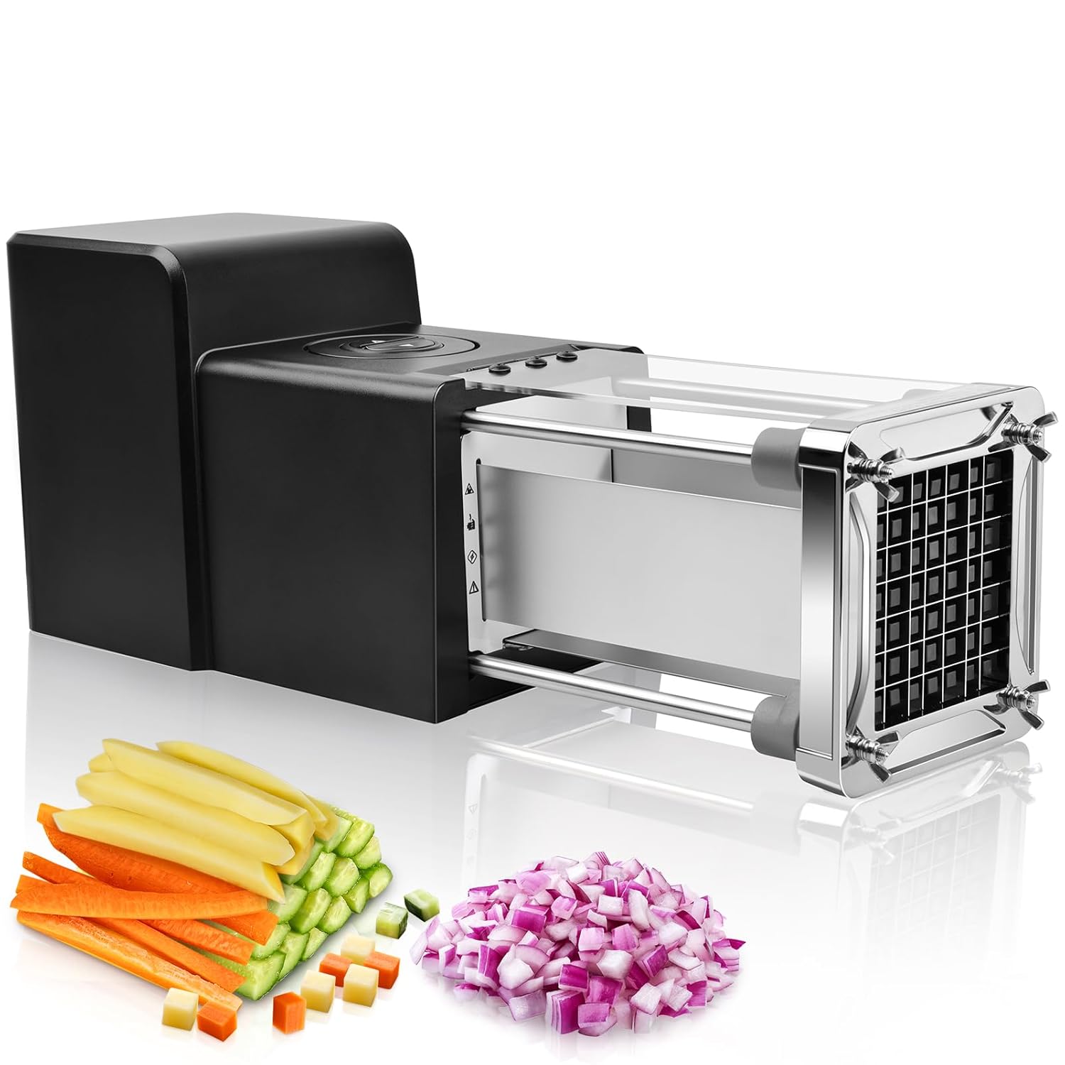 Sopito Electric French Fry Cutter, Sopito Commercial Grade Potato Cutter with 1/2-Inch Blade Stainless Steel Perfect for Potatoes Carrots Cucumbers