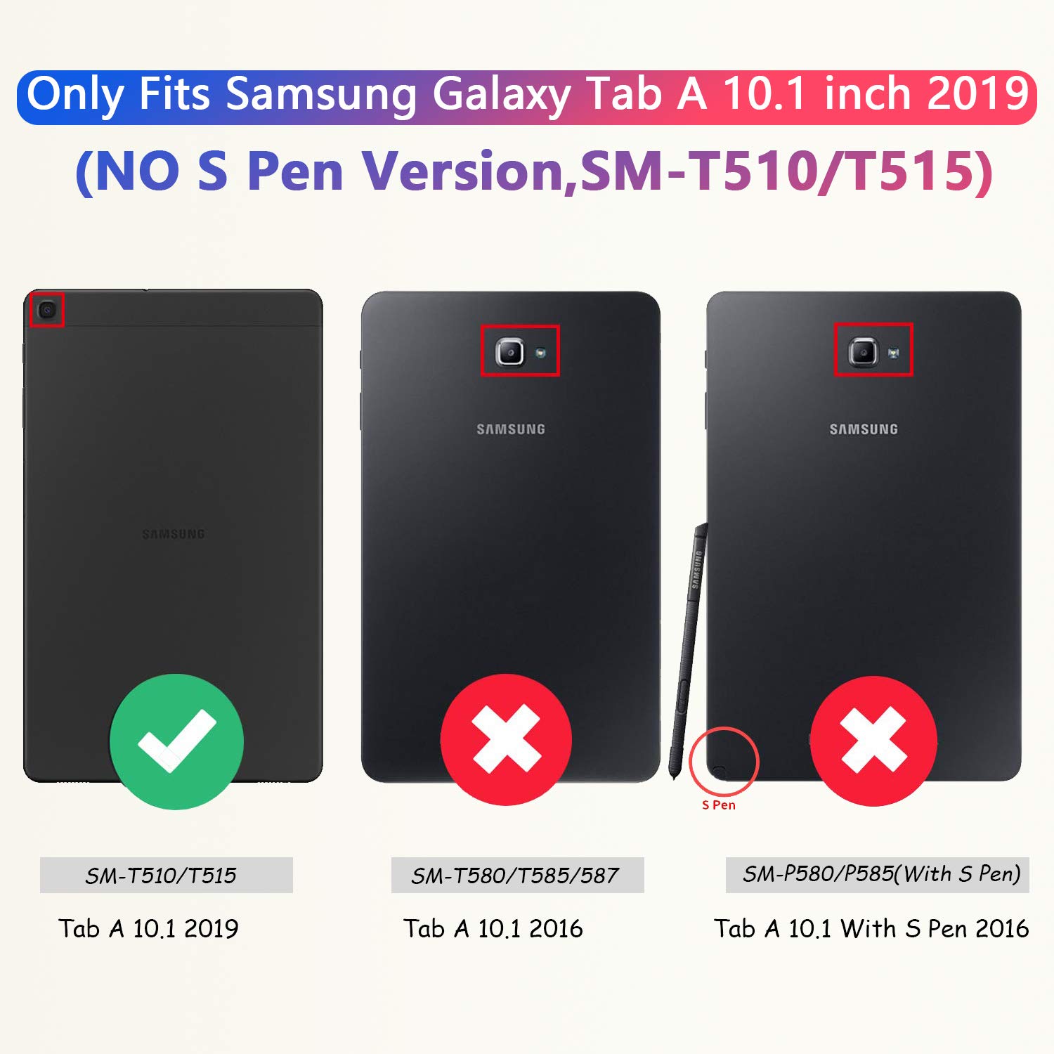 Dteck Dteck Galaxy Tab A 10.1 Case 2019 Slim PU Leather Folio Stand Cover with Magnetic Clasp for Samsung Galaxy Tab A 10.1 Inch Blue Galaxy - View 2 of 9