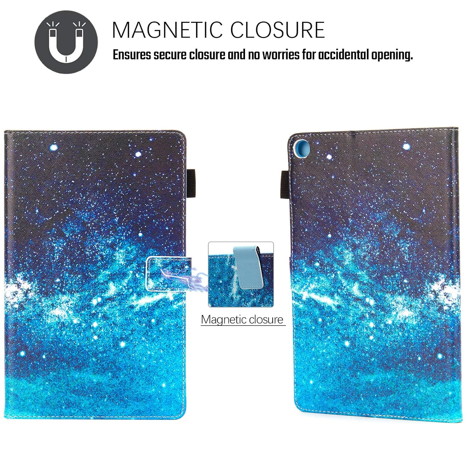 Dteck Dteck Galaxy Tab A 10.1 Case 2019 Slim PU Leather Folio Stand Cover with Magnetic Clasp for Samsung Galaxy Tab A 10.1 Inch Blue Galaxy - View 3 of 9