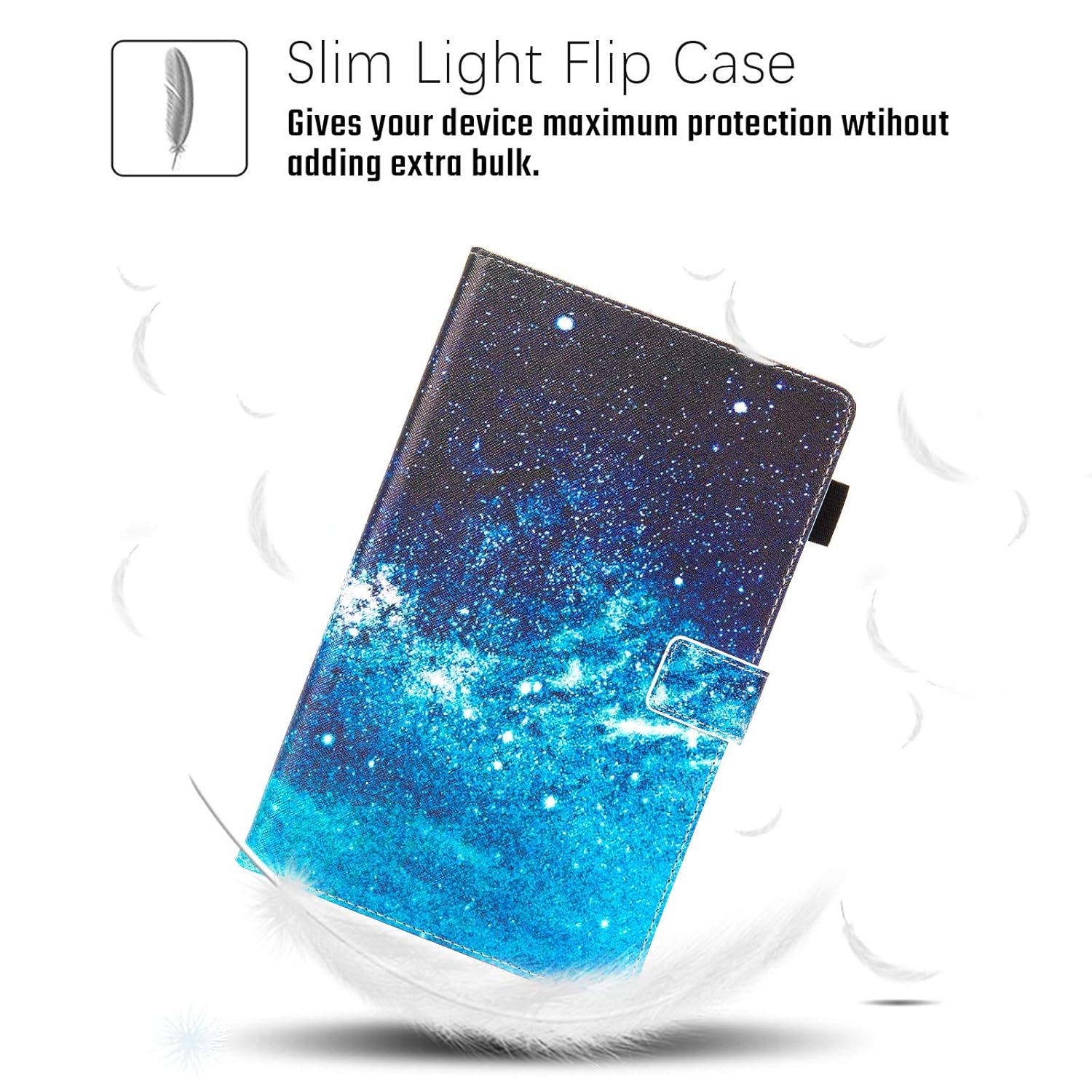 Dteck Dteck Galaxy Tab A 10.1 Case 2019 Slim PU Leather Folio Stand Cover with Magnetic Clasp for Samsung Galaxy Tab A 10.1 Inch Blue Galaxy - View 4 of 9