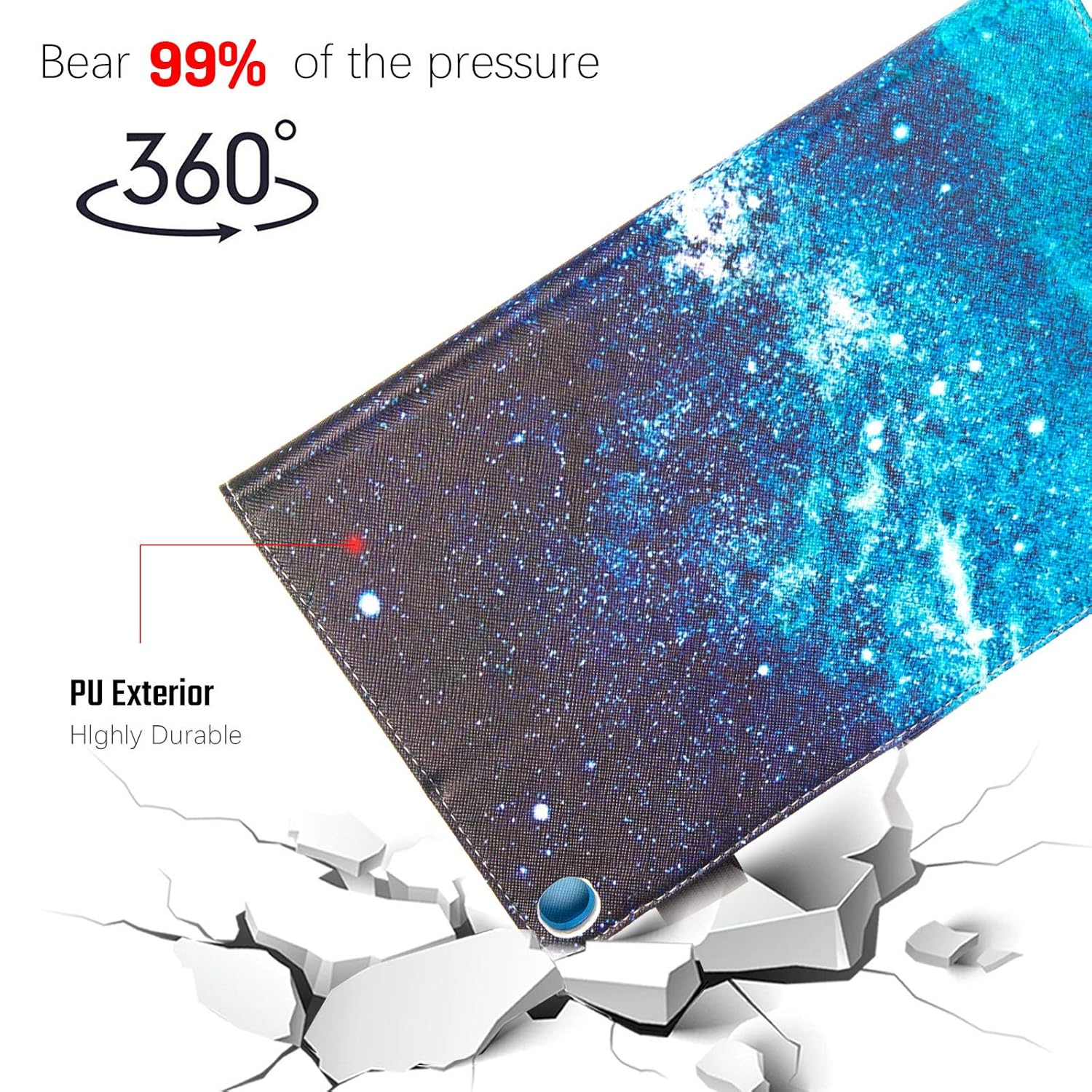 Dteck Dteck Galaxy Tab A 10.1 Case 2019 Slim PU Leather Folio Stand Cover with Magnetic Clasp for Samsung Galaxy Tab A 10.1 Inch Blue Galaxy - View 7 of 9