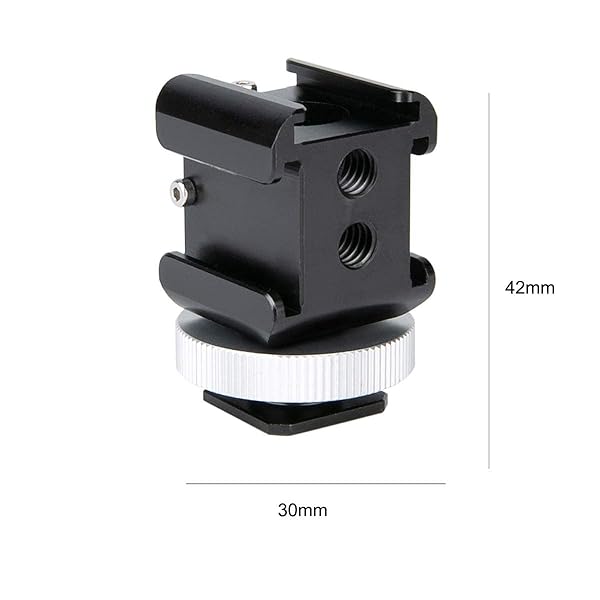 NICEYRIG NICEYRIG 3-Side Cold Shoe Mount 360 Degree Swivel with Triple Anti-Off Shoe Adapters, 1/4 Threads for Microphone, Flash Light, Monitor Mount Camera Phone Vlog Vlogging - 328 - View 9 of 10