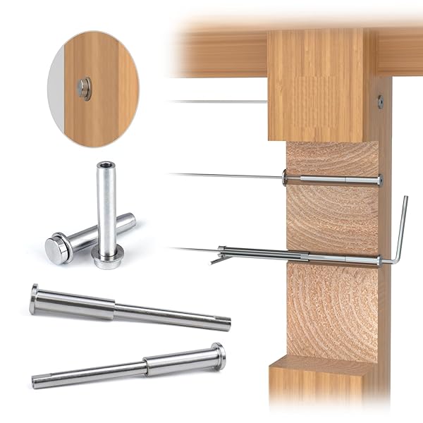 Muzata Muzata 20 Pair Invisible Cable Railing Kit Tensioner Terminal Stainless Steel for Wood Metal Post Cable Railing Hardware CR52