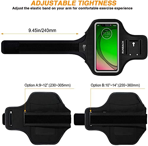 RUNBACH RUNBACH Sweatproof Running Armband for Motorola G7 G7 Power G7 Play G6 Plus Z4 E5 Plus with Touch Key Holder and Card Slot Black - View 7 of 10