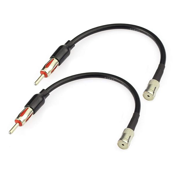 BINGFU Bingfu Car Radio Antenna Adapter 2-Pack for VW Audi Skoda - ISO to DIN 8-Inch Cable for HD Radio & Stereo - View 2 of 5