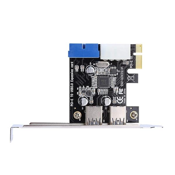 2 Ports PCIe to USB 3.0 Expansion Card - Fast 5Gbps, No Extra Power Needed, Compatible with XP/7/8/10