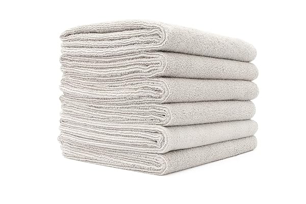 The Rag Company Microfiber Spa & Yoga Towels - Soft, Absorbent, Fast-Drying 6-Pack | Ideal for Gym, Spa, & Resort Use - 16x27 inches, Ice Grey
