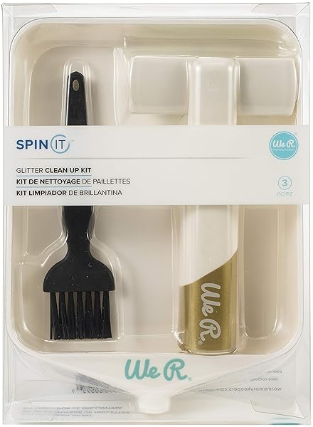 We R Memory Keepers Spin It Glitter Clean Up Kit by We R Memory Keepers - 3 Piece Accessories for Easy Crafting