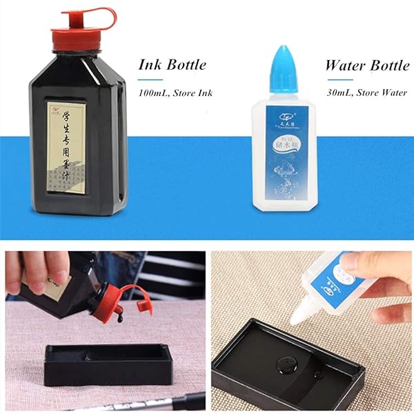 Hztyyier Hztyyier Chinese Calligraphy Set: Ink Brush & Rewritable Water Writing Cloth for Beginners - Perfect Practice Tool! - View 7 of 9