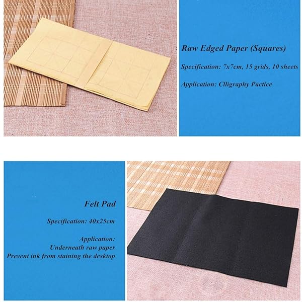 Hztyyier Hztyyier Chinese Calligraphy Set: Ink Brush & Rewritable Water Writing Cloth for Beginners - Perfect Practice Tool! - View 9 of 9