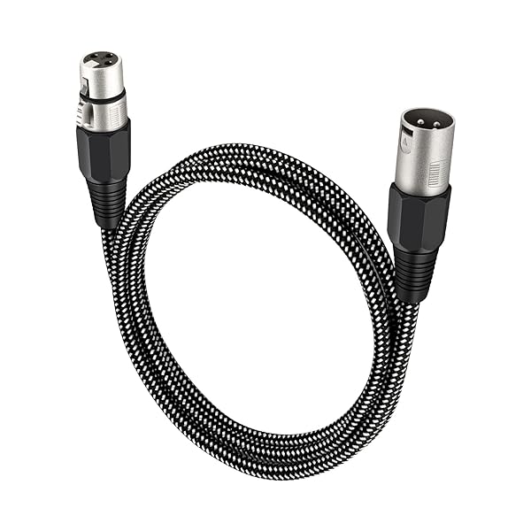 KINXIYU KINXIYU 30 FT XLR Cable Microphone Cable 3 Pin Nylon Braided Balanced Male to Female Heavy Duty Mic Patch Cord Pure Copper Conductors