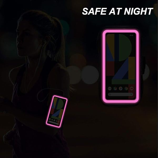 RUNBACH RUNBACH Running Armband for Google Pixel 8 7 6 6 Pro 5a 4XL 3a XL 3 XL Exercise Case with Card Slot Pink - View 4 of 9