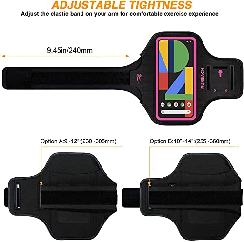 RUNBACH RUNBACH Running Armband for Google Pixel 8 7 6 6 Pro 5a 4XL 3a XL 3 XL Exercise Case with Card Slot Pink - View 6 of 9