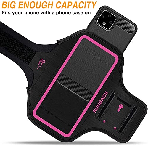 RUNBACH RUNBACH Running Armband for Google Pixel 8 7 6 6 Pro 5a 4XL 3a XL 3 XL Exercise Case with Card Slot Pink - View 7 of 9