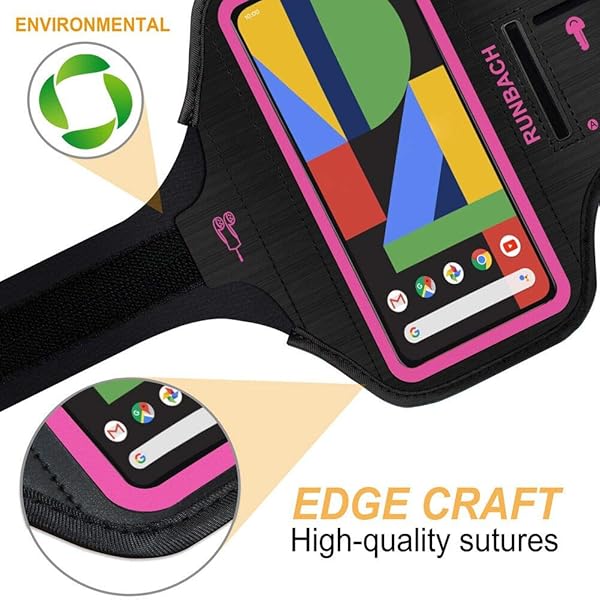 RUNBACH RUNBACH Running Armband for Google Pixel 8 7 6 6 Pro 5a 4XL 3a XL 3 XL Exercise Case with Card Slot Pink - View 8 of 9