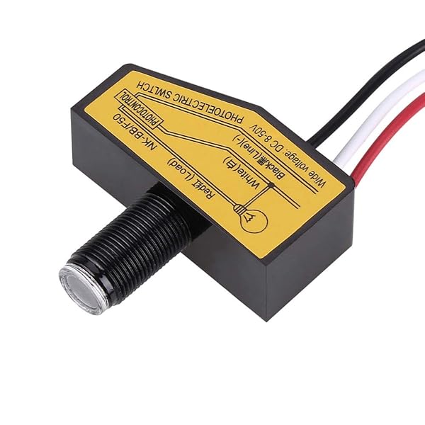 12V-48V Photocell Switch: Auto ON/OFF Light Sensor Control for 8V-50VDC Systems