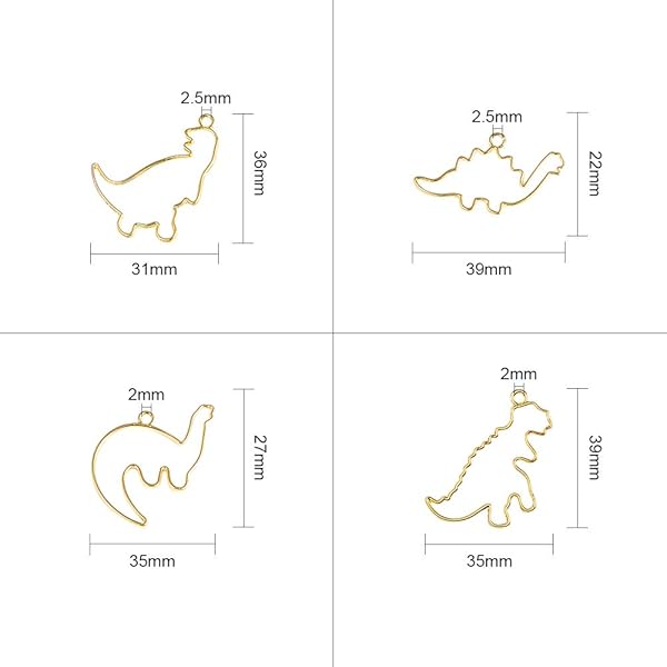 OLYCRAFT OLYCRAFT 20pcs Dinosaur Open Bezel Charms - Colorful Alloy Frame Pendants for Resin Jewelry Making - View 3 of 8