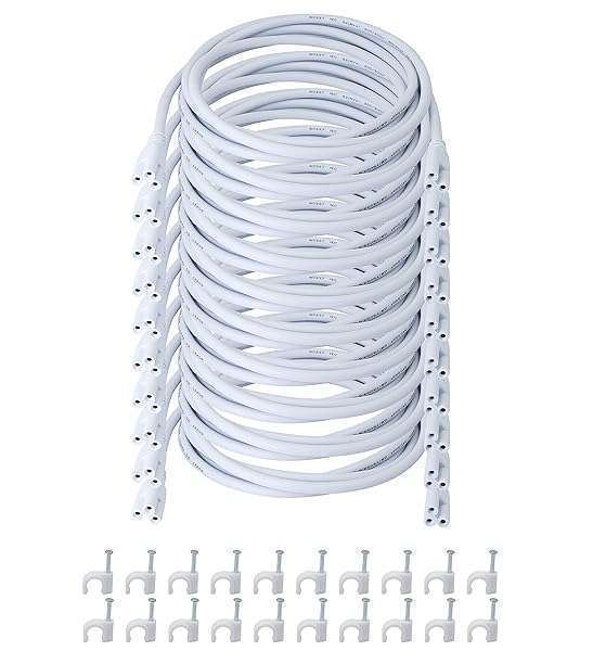 SinLoon SinLoon UL-LP Certified T5 T8 LED Connecting Wire - 10-Pack Linkable Cords for Ceiling Lights & Tube Lamps (6.5FT/2M)