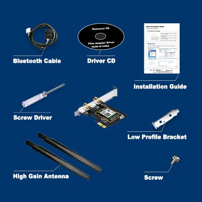 OKN Gigabit 802.11AX 2976Mbps Bluetooth 5.0 PCIe WiFi Card AX200 WiFi 6 Adapter Dual Band for PC Windows 10 Desktop Wireless Card - View 8 of 8