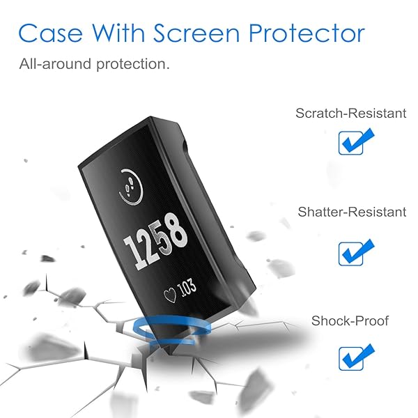 FINTIE Fintie Screen Protector for Fitbit Charge 4 3 3SE Soft Slim TPU Case Cover Full-Around Bumper Shell Pack of 3 - View 4 of 11