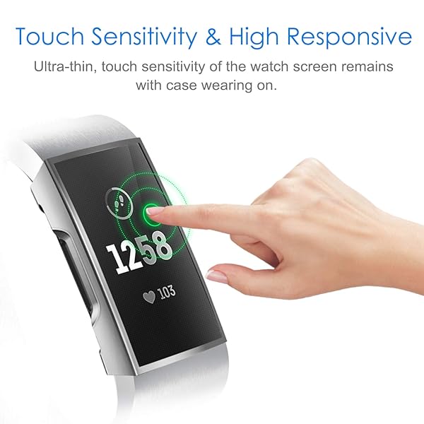 FINTIE Fintie Screen Protector for Fitbit Charge 4 3 3SE Soft Slim TPU Case Cover Full-Around Bumper Shell Pack of 3 - View 6 of 11