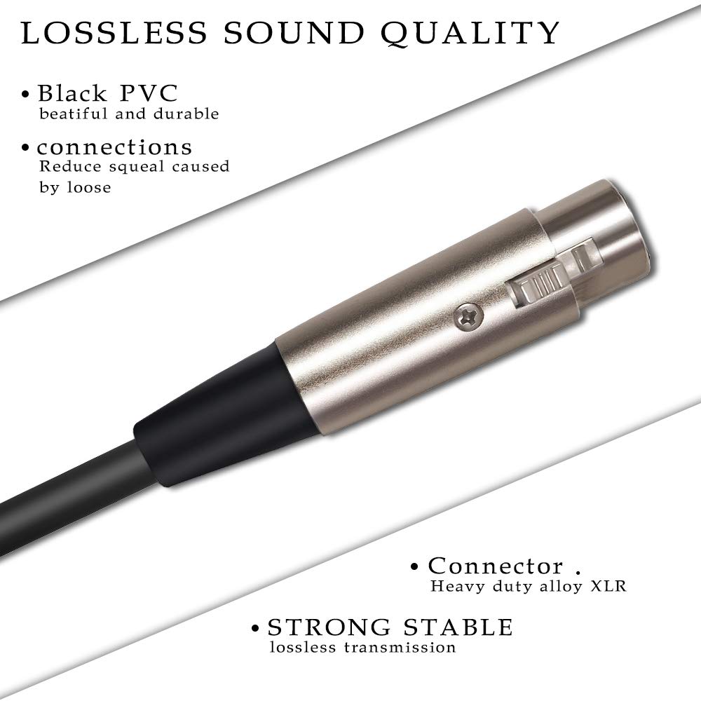YESPURE YESPURE USB Microphone Cable USB Male to XLR Female 3 Pin Link Converter 10FT Studio Audio Connector for Recording Karaoke and Singing - View 3 of 6