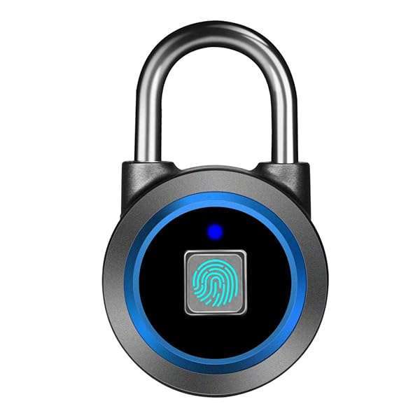 MEGAFEIS MEGAFEIS Smart Fingerprint Padlock: Keyless Bluetooth Lock for Gym, Bike, and Storage - Water Resistant & Mobile App Compatible