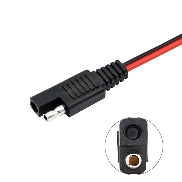 CERRXIAN CERRXIAN 6.5FT 14AWG SAE to SAE Quick Disconnect Power Cable for Solar Panels and Batteries Black Red 2m - View 5 of 7