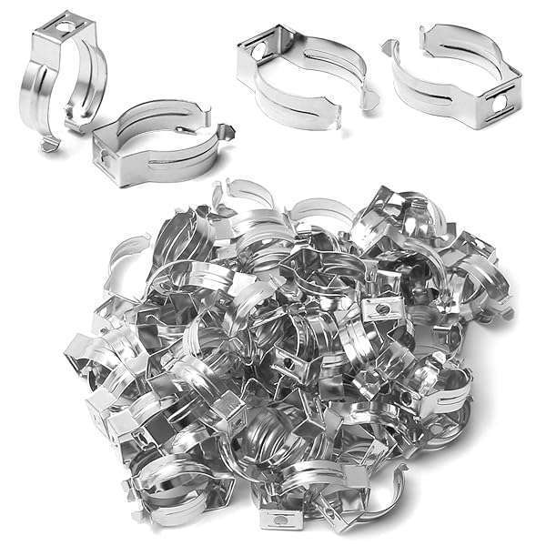 Othmro OTHMRO 100-Pack T8 U Clips Holder Bracket for LED Bulbs - Stainless Steel Mounting Accessories to Prevent Sagging