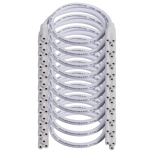 SinLoon SinLoon UL-LP Certified T5 T8 LED Lamp Connecting Wire Ceiling Lights Integrated Tube Cable Linkable Cords 16 Inch 10-Pack